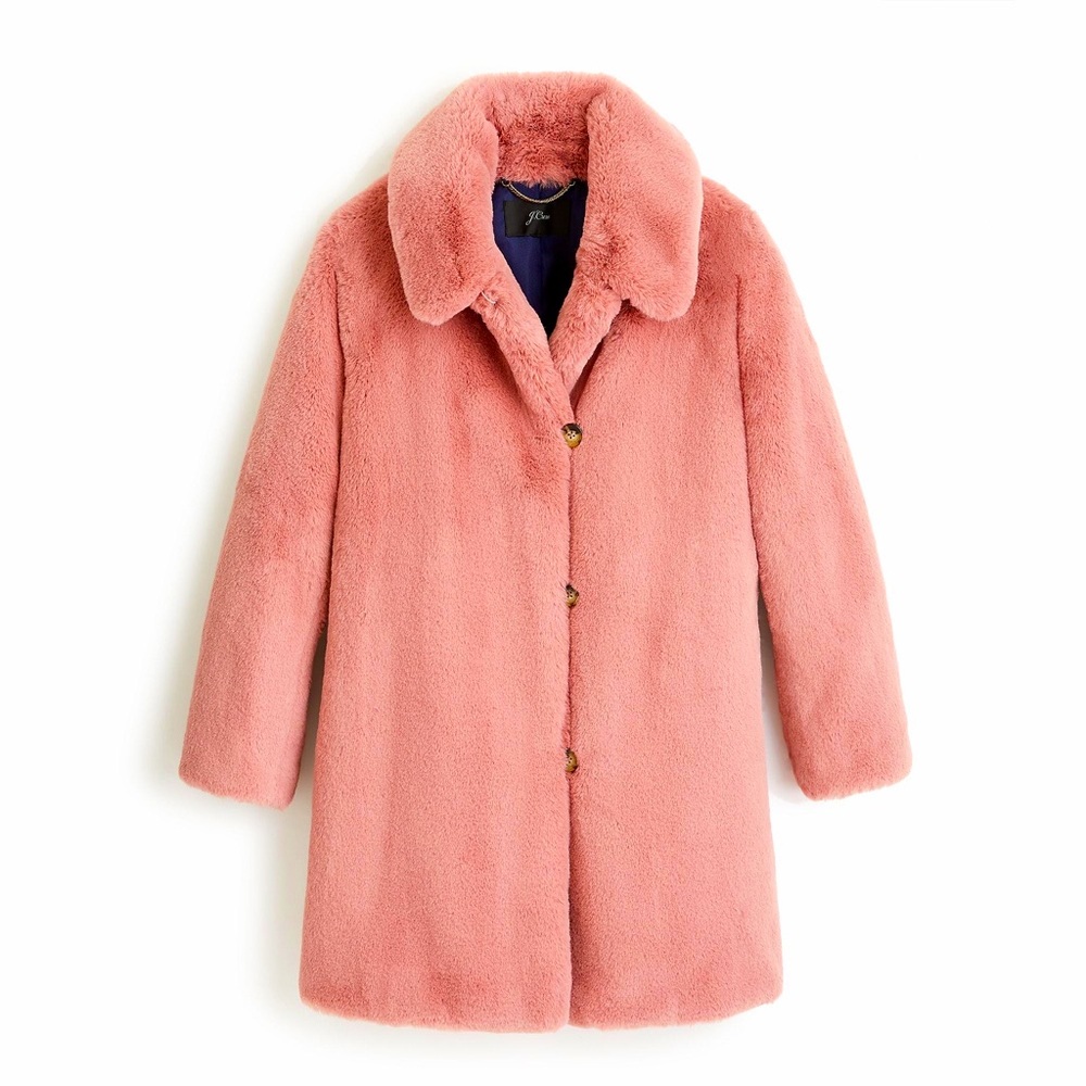NWOT Jcrew Fur Coat in Ash Rose